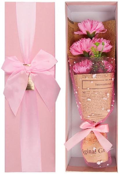 Buchet de flori artificiale ZoneYan, roz, sapun/plastic, 33 x 8 x 5 cm