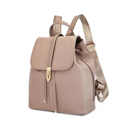 C&#039;iel, Rucsac de piele naturala cu bretele ajustabile Milo, Roz somon, 31x28.5x14, Resigilat, Grad A - Img 1