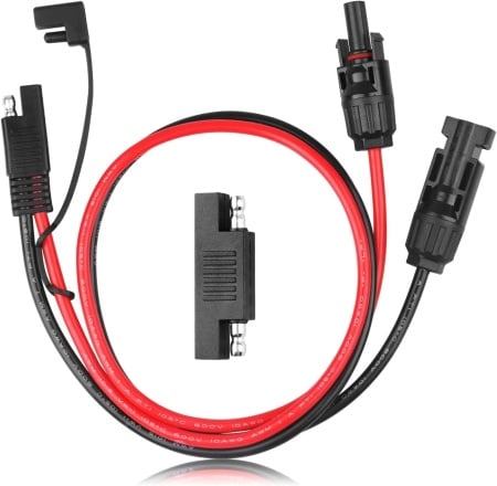 Cablu adaptor pentru panoul solar la SAE Paekq, metal/PVC, rosu/negru, 68 cm