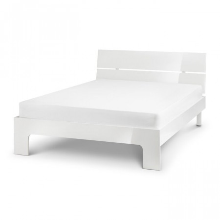 Cadru pat Howard din MDF, alb, 141 x 207 - Img 1