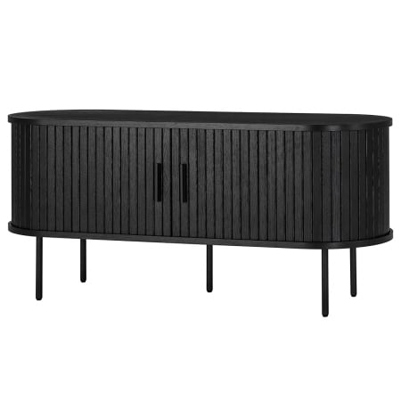 Comoda TV Barawoh, MDF/metal, negru, 120 x 55 x 40 cm