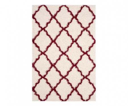 Covoor Michelle, textil, fildes/rosu inchis, 122 x 183 cm