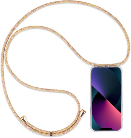 Husa cu snur pentru iPhone 13 Pro DiDaDi, polipropilena/silicon, multicolor, 6,1 inchi