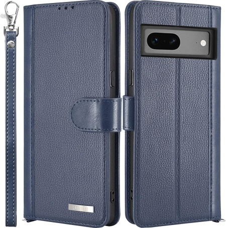 Husa de protectie flip pentru Google Pixel 7 5G Lairtte, TPU/piele PU, albastru inchis, 6,3 inchi