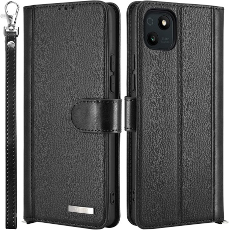 Husa de protectie flip pentru Wiko T10 5G Lairtte, TPU/piele PU, negru, 6,5 inchi