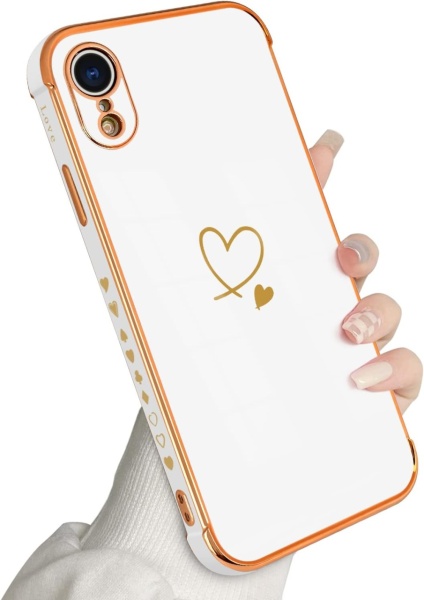 Husa de protectie pentru iPhone XR Newseego, silicon, alb/auriu, 6,1 inchi