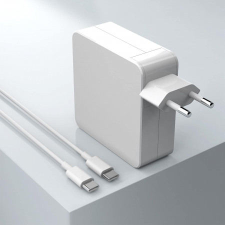 Incarcator USB-C compatibil cu incarcatoarele Mac Book Pro Rogitek, 30W, 2,4A, ABS, alb