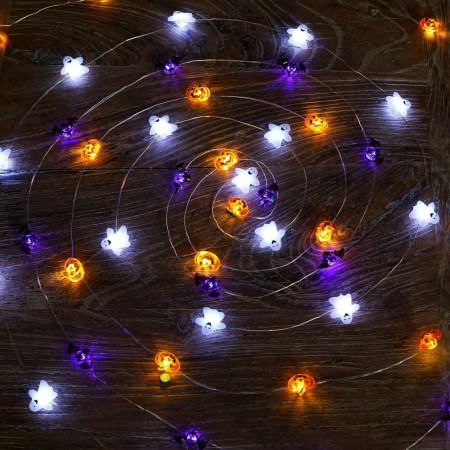 Instalatie cu 30 de LED-uri pentru Halloween LUSHARBOR, plastic/metal, multicolor, 10 m