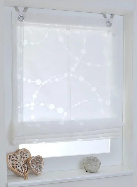 Jaluzea Kutti din poliester și viscoză albă 140x80cm pentru ferestre, control lumină și intimitate interior