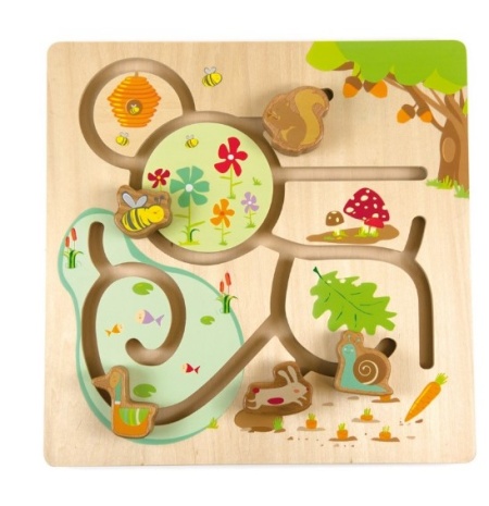 Jucarie placa din lemn, animale din padure, Andreu Toys