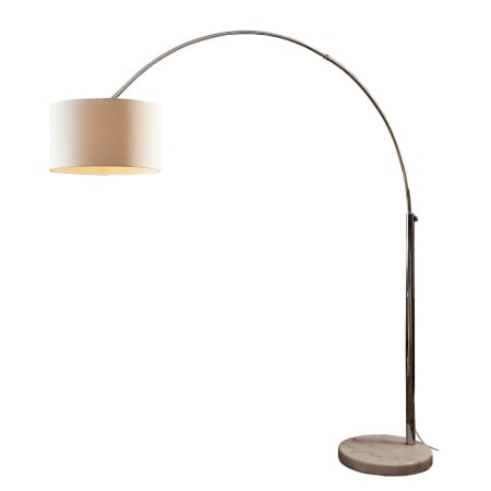 Lampadar Myntra II, metal/piatra/textil, alb/maro, 180 x 210 x 38 cm