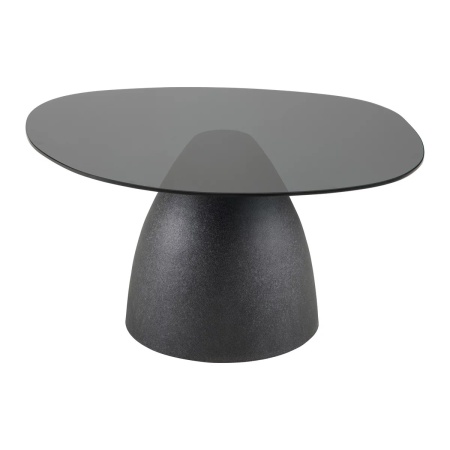 Masă de cafea Murphy din metal negru, sticlă fumurie, 86/40/76 cm