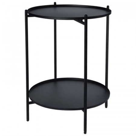 Masa laterala Elmija, metal, negru, 50,5 x 39,5 x 35 cm