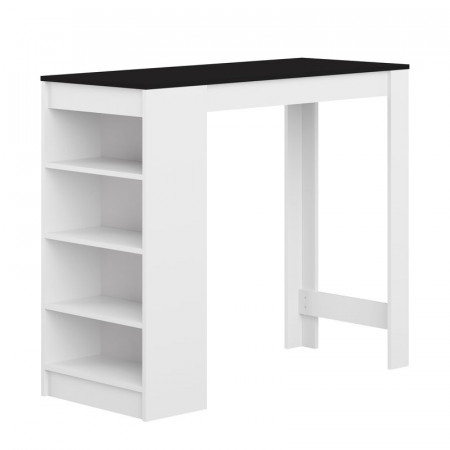 Masa Neville din lemn, alb / negru, 115 x 50 cm - Img 1