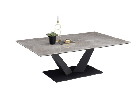 Măsuță Cafea Gaya, blat ceramic, picioare metalice, 120 cm