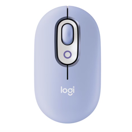 Mouse Wireless Logitech POP cu emoji, Bluetooth, Silent Touch, 3 Way Easy-Switch, Lilac, Resigilat, Grad A