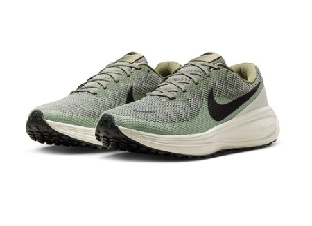 Nike, Pantofi Revolution 8 pentru alergare, Negru, Verde prafuit, Verde spranghel, 42.5, Resigilat, Grad A - Img 1