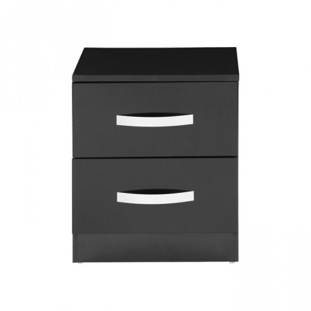Noptiera Joselyn cu 2 sertare, negru, 40 x 36 cm - Img 1