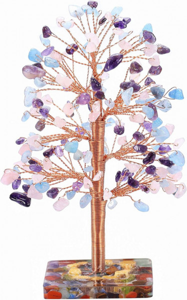Obiect decorativ Arborele vietii Jovivi, rasina, multicolor, 15-16 cm