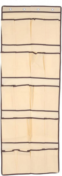 Organizator pentru imbracaminte/incaltaminte Sourcing Map, textil, bej/maro, 136 x 48 cm - Img 1