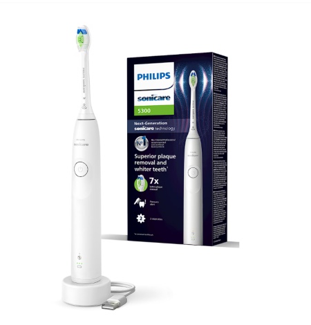 Periuta de dinti electrica Philips Sonicare HX7108/01, 62.000 miscari/minut, autonomie 21 zile, 1 mod periere, 2 intensitati, senzor presiune integrat, functia BrushSync, inclus capat de periere Otimal White, alb, Resigilat, Grad A - Img 1