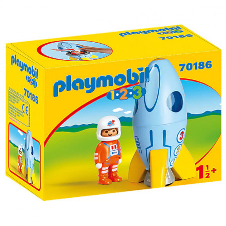 Playmobil 1.2.3 - Astronaut cu racheta - Img 1