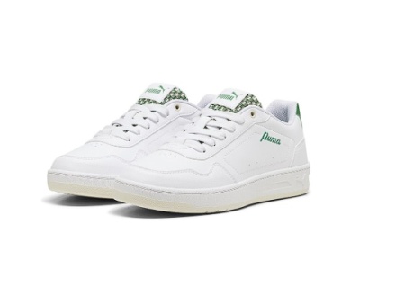 Puma, Pantofi sport de piele ecologica Court Classy Blossom, Alb, 37, Resigilat, Grad A