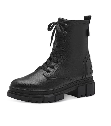 s.Oliver, Ghete din piele ecologica cu toc masiv, Negru, Negru stins, 36, Resigilat, Grad A - Img 1