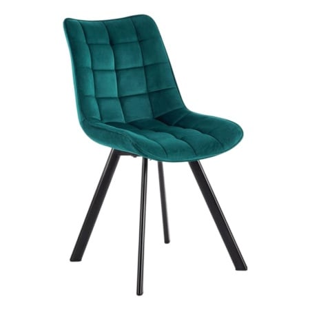 Scaun living HM K332, catifea, picioare metalice, 46x61x84 cm, turcoaz