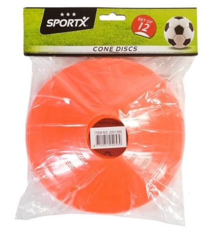 Set 12 conuri fotbal SportX, pentru copii, portocalii