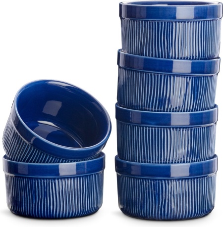 Set 6 forme pentru prajituri Navaris, din ceramica, albastru, Resigilat, Grad A