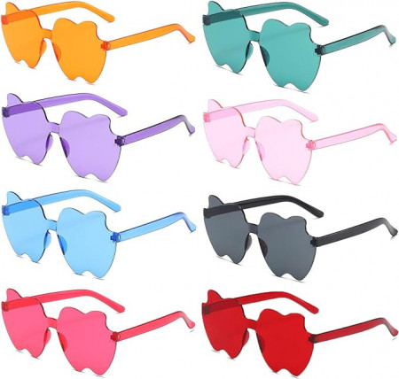 Set 8 perechi de ochelari pentru petrecere Diko, plastic, multicolor, 14 x 14 cm