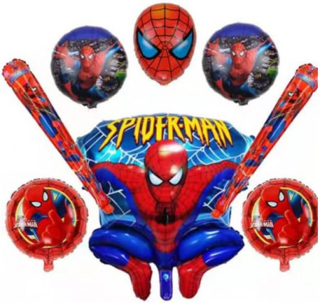 Set aniversar cu Spider-man Miotlsy, folie, multicolor, 6 piese