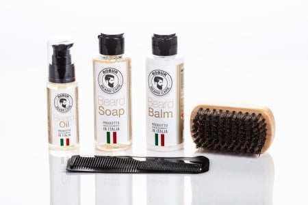 Set cadou Robur Care pentru ingrijire barba, 100% natural: balsam 100ml+sapun 100ml+ulei 50ml+perie+pieptan