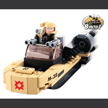 Set constructie Sluban Army, Barca de Asalt 8-in-1, 73 piese, multicolor