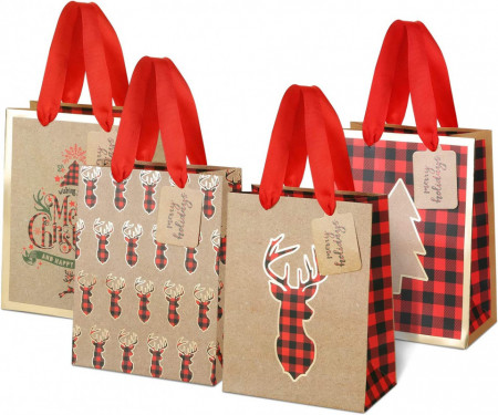Set de 12 sacose pentru cadouri LEMESO, hartie, multicolor, 18 x 10 x 23 cm