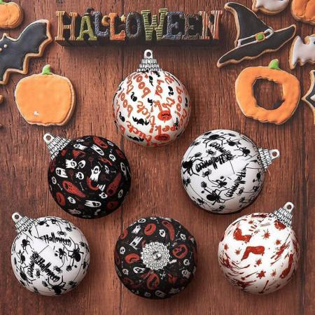 Set de 16 globuri pentru Halloween Haugo, multicolor, spuma/textil, 5 cm - Img 1