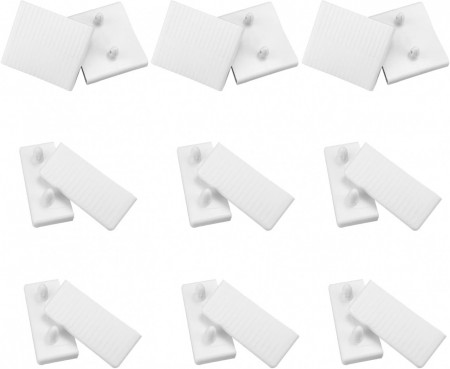 Set de 18 suporturi pentru lamelele patului Jiehaojia polietilena, alb, 63 x 9 mm