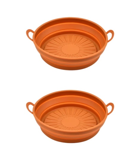 Set de 2 cosuri pentru friteuza cu aer Pipihome, silicon, maro deschis, 19 x 16 x 7 cm
