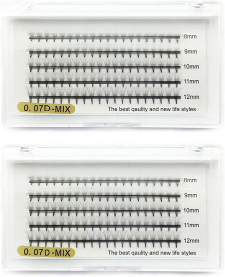 Set de 2 cutii cu extensii pentru gene Xrten, 8D, volum 0.07mm, 11,7 x 6,4 cm