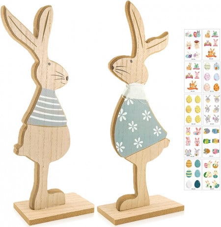 Set de 2 decoratiuni si stickere pentru Paste SHOWHEEL, lemn/PVC, multicolor