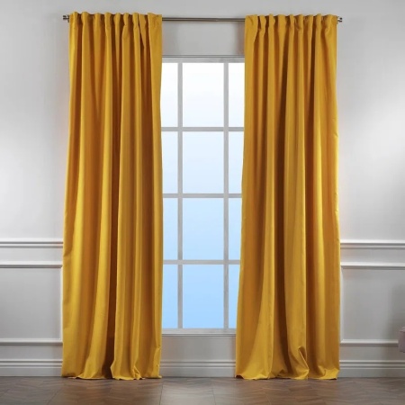 Set de 2 draperii Lilijan Home & Curtain, poliester, galben mustar, 140 x 245 cm