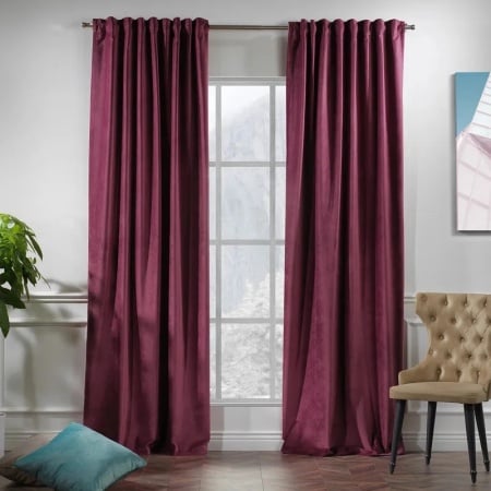 Set de 2 draperii Lilijan Home & Curtain, poliester, rosu zmeura, 140 x 295 cm