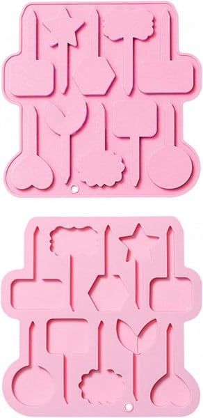 Set de 2 forme pentru prajituri UR URLIFEHALL, silicon, roz, 18,3 x 18,5 x 0,8 cm