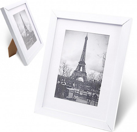 Set de 2 rame foto TULEBOLIAN, lemn/PVC, alb, 17,1 x 22,5 x 1,5 cm