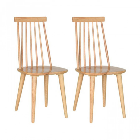 Set de 2 scaune Arikara, lemn masiv, 91,44 x 49 x 52 cm - Img 1