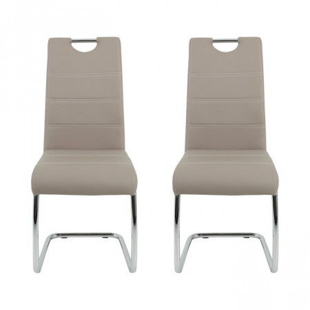 Set de 2 scaune Herbert, argintii/ cappuccino, 98 x 43 x 59 cm - Img 1