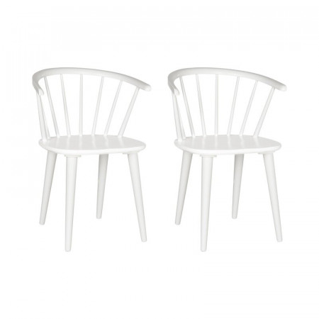 Set de 2 scaune Parishville, lemn masiv, alb, 75,95 x 54 x 52 cm - Img 1