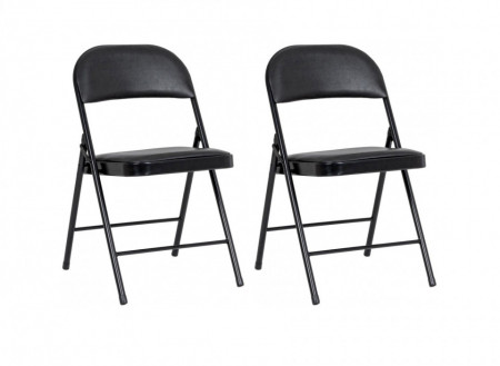 Set de 2 scaune pliabile Felicity, negru - Img 1