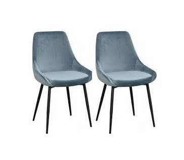 Set de 2 scaune Sierra din catifea, albastru - Img 1